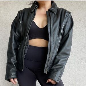 Vintage Genuine Leather Biker Jacket M